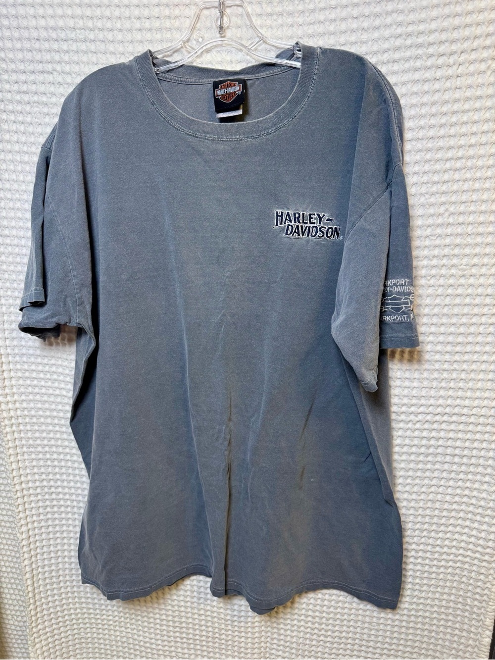 Vintage Harley-Davidson Minimalist Tee, Steal Blue. XL Grunge
